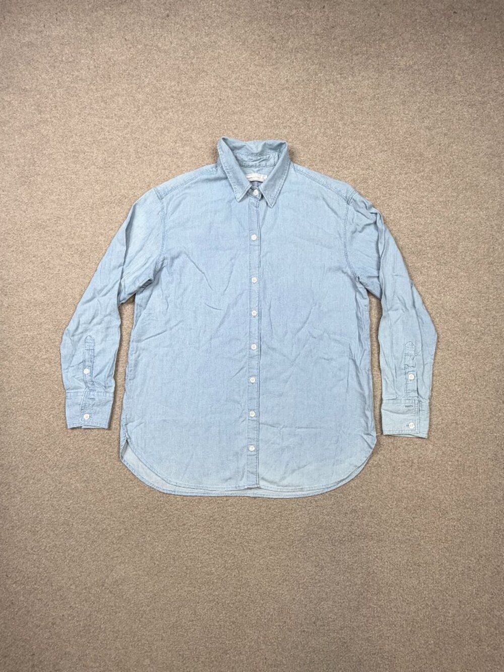 Abercrombie Fitch Button Up Shirt Women's Size S Blue Chambray Denim Vintage Y2K